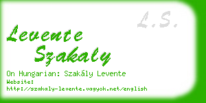 levente szakaly business card