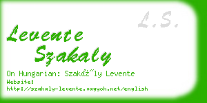 levente szakaly business card